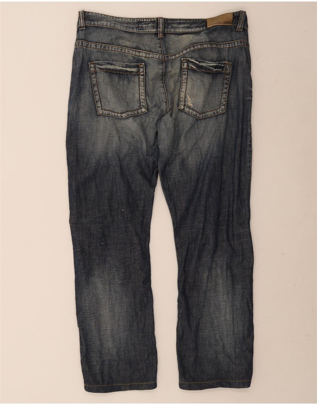 Jeans dritti da uomo Calvin Klein W38 L28 cotone blu navy