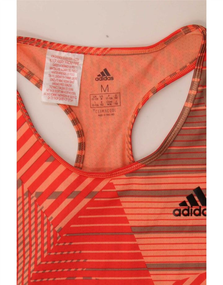 Canotta Adidas Bambina 11-12 anni in poliestere a righe arancioni