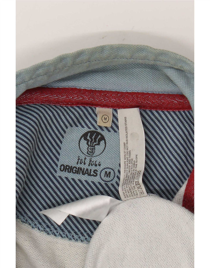 Felpa da uomo con zip e collo Fat Face in cotone blu medio