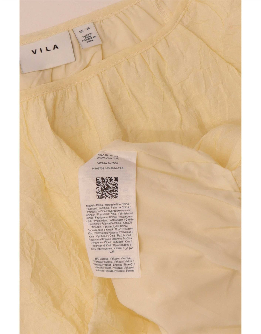 Camicetta oversize da donna Vila Top EU 38 Viscosa gialla media