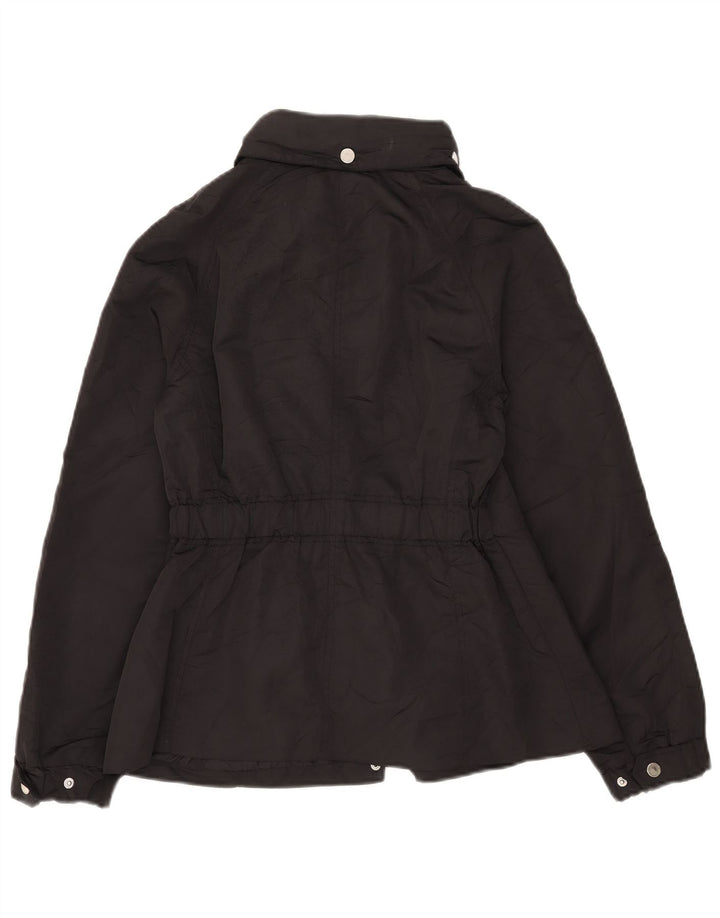 Giacca a vento con cappuccio da donna Massimo Dutti UK 14 poliestere nero medio