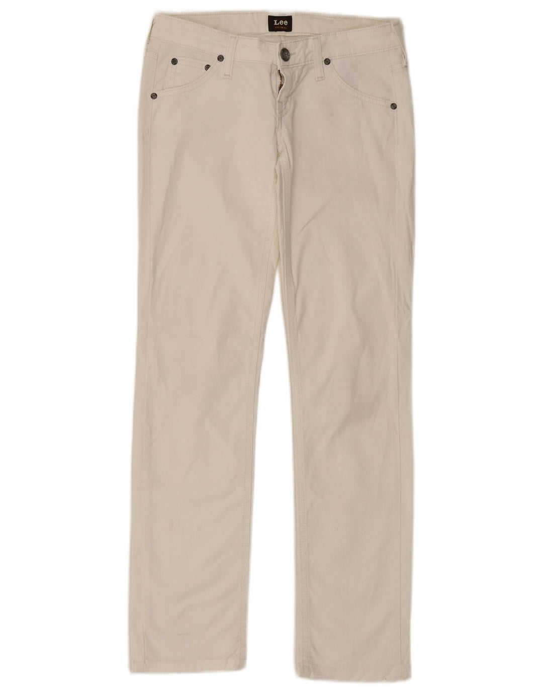 Jeans dritti da donna LEE W26 L33 cotone bianco