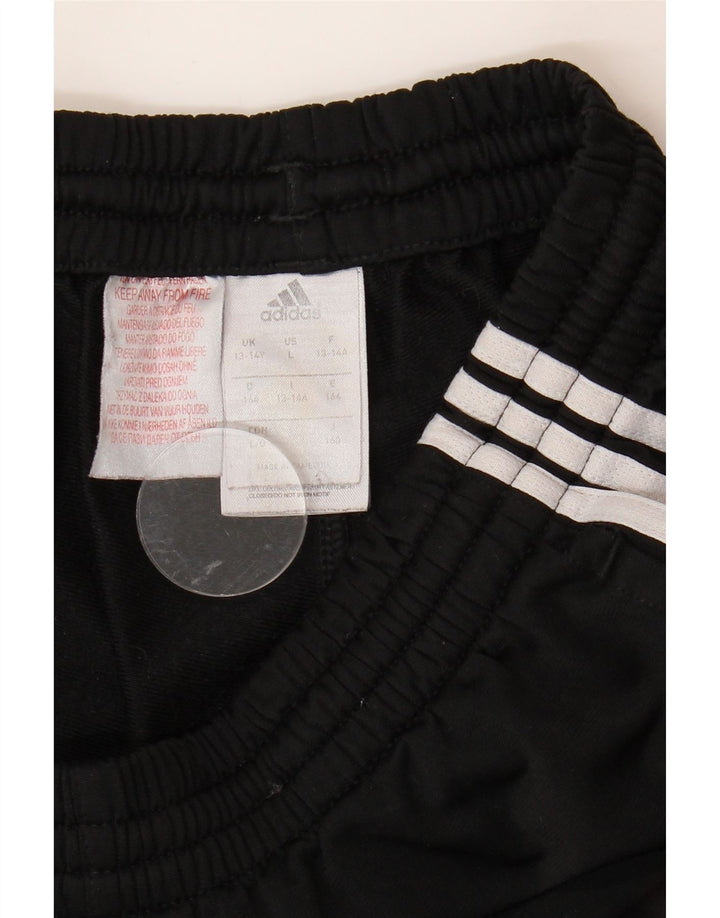 ADIDAS Boys Tracksuit Trousers 13-14 Years  Black Polyester