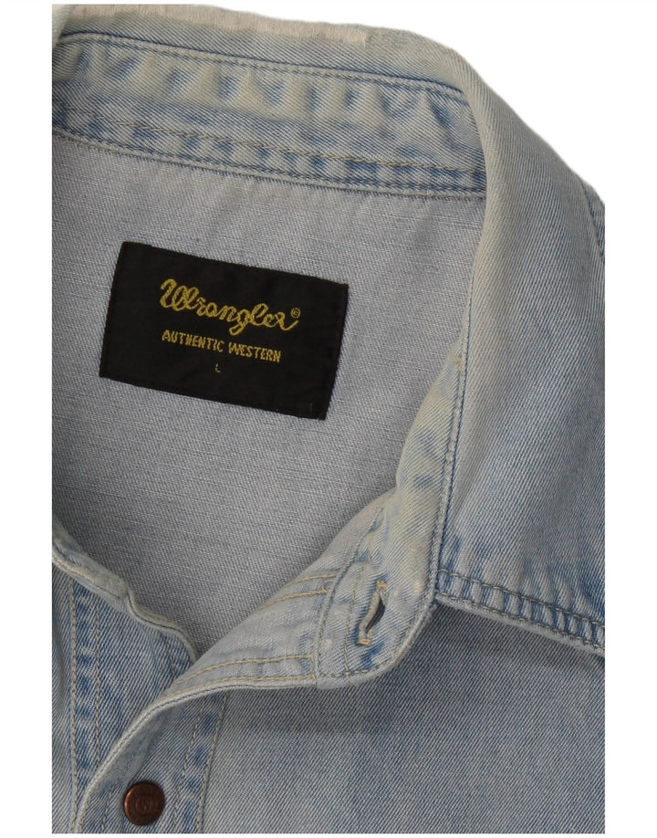 Camicia di jeans da uomo WRANGLER grande blu