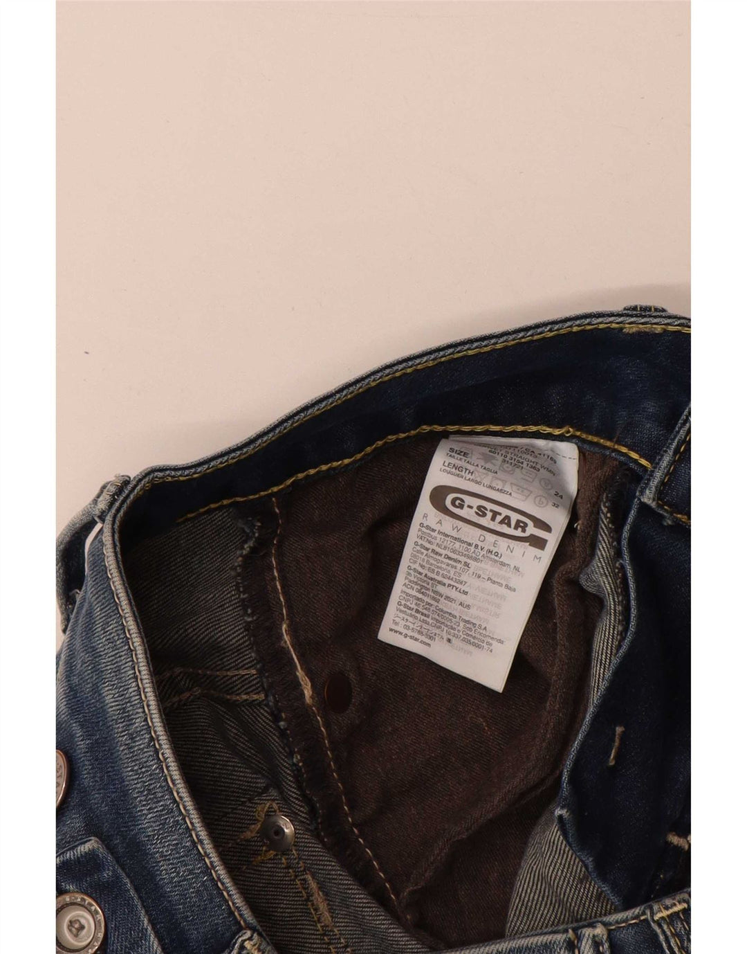 Jeans dritti da donna G-Star W24 L28 cotone blu
