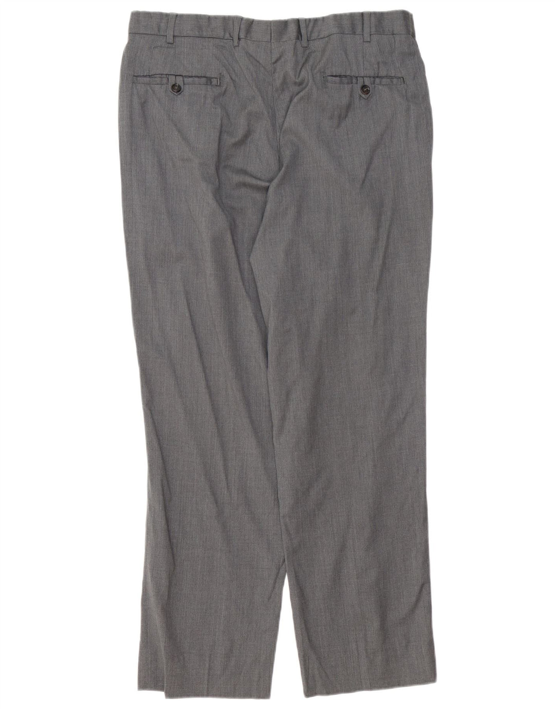BROOKS BROTHERS Pantaloni da abito dritti da uomo W36 L30 Lana grigia