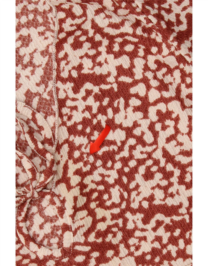 Abito da donna a trapezio con motivo astratto Topshop UK 12 marrone medio