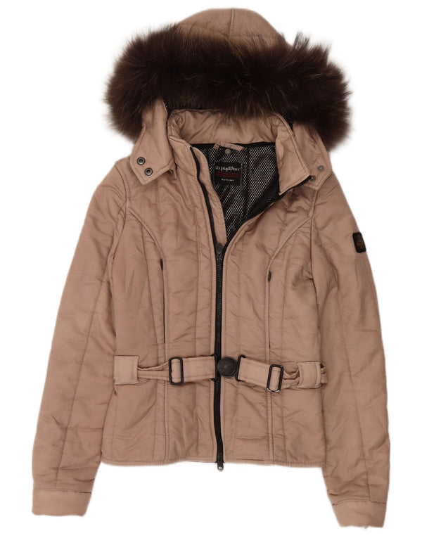 Giacca imbottita con cappuccio da donna Refrigiwear UK 10 Small Beige Poliammide