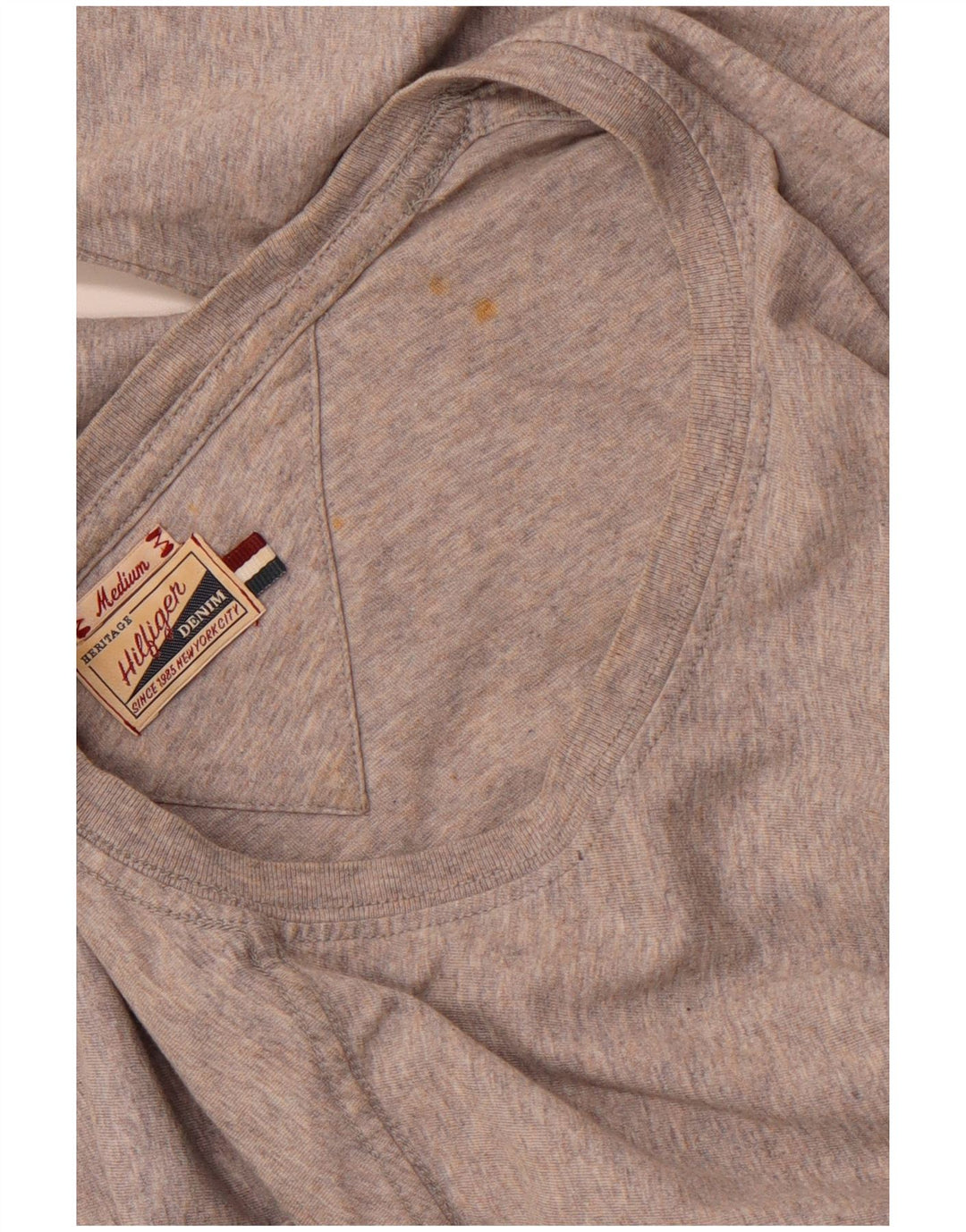 TOMMY HILFIGER Top grafico da uomo a maniche lunghe in cotone grigio medio