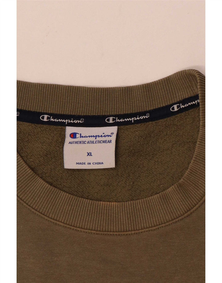 Felpa Champion da uomo con vestibilità regolare grafica, maglione XL, color block marrone