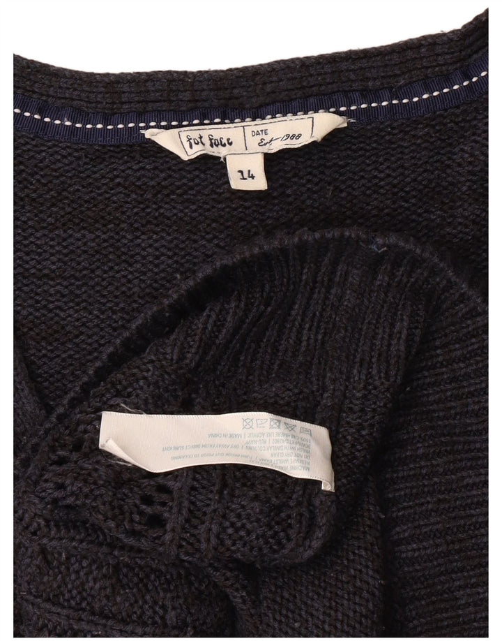 Maglione cardigan da donna Fat Face UK 14 Grande classico in cashmere blu navy