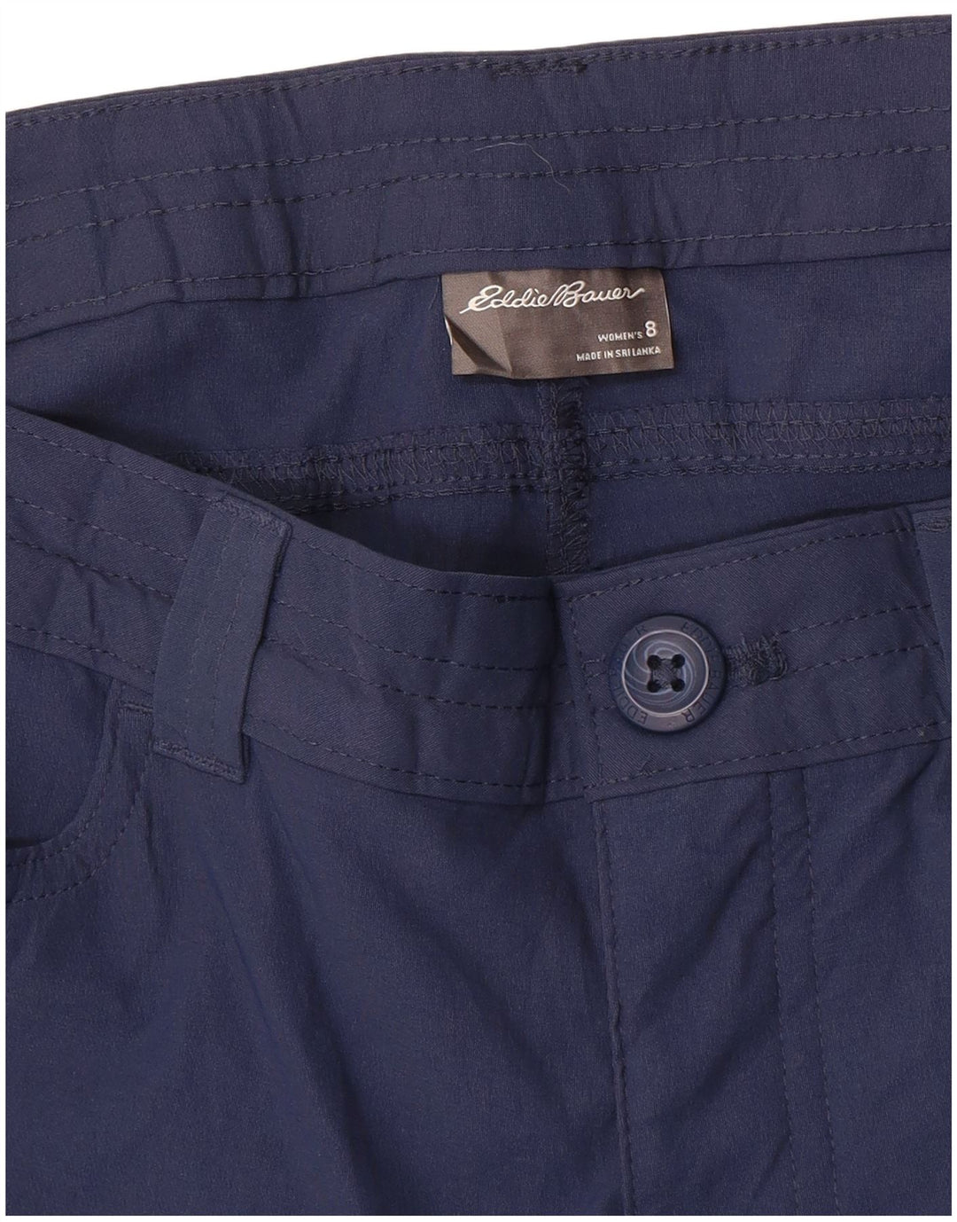 Pantaloni capri dritti da donna EDDIE BAUER US 8 Medium W32 L20 Blu Navy
