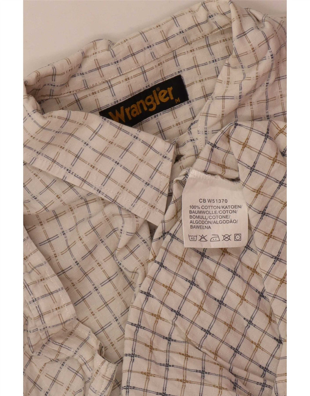 Camicia da uomo Wrangler a maniche corte, vestibilità regolare, in cotone scozzese medio bianco