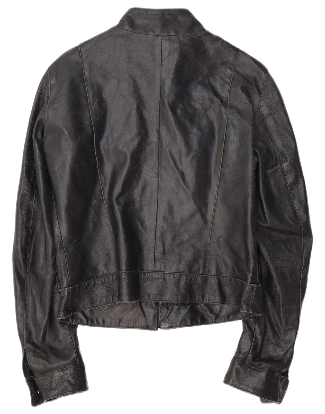 Giacca Racer in pelle da donna VINTAGE IT 42 media pelle nera