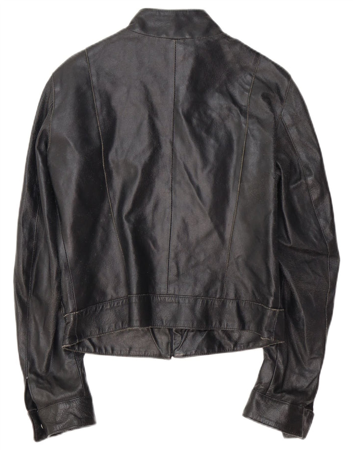 Giacca Racer in pelle da donna VINTAGE IT 42 media pelle nera