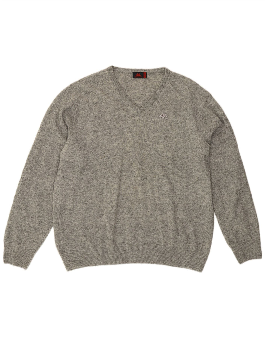 Maglione Kappa da uomo con scollo a V XL grigio lana d'agnello