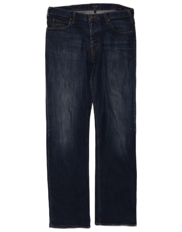 Jeans dritti vestibilità regolare da donna Armani W32 L31 cotone blu