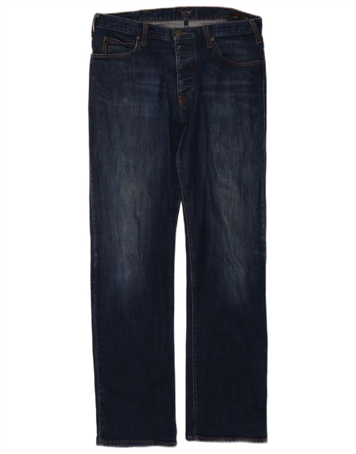 Jeans dritti vestibilità regolare da donna Armani W32 L31 cotone blu