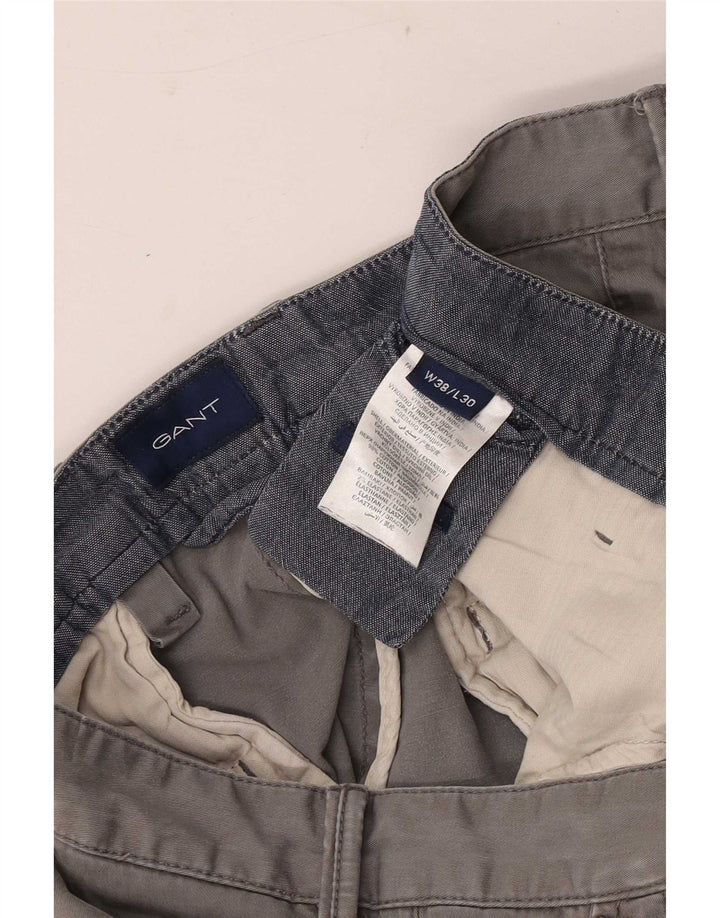 Pantaloni cropped da uomo Gant W38 L25 cotone grigio
