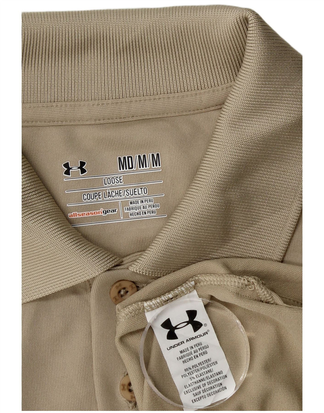Polo da uomo UNDER ARMOUR Beige medio Poliestere