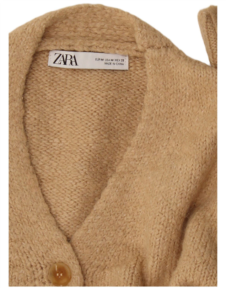 Maglione cardigan corto da donna Zara UK 14 Beige medio