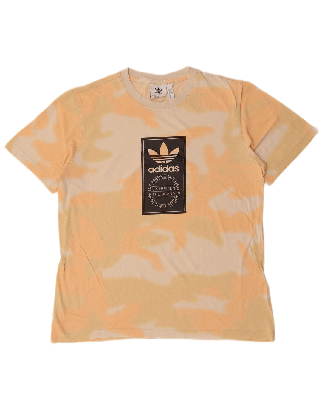T-shirt grafica da uomo Adidas Top in cotone tie-dye arancione medio