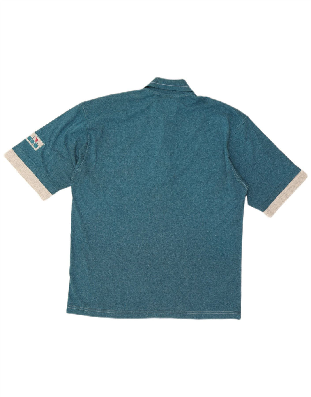 Polo Diadora Uomo Large in cotone color block grigio