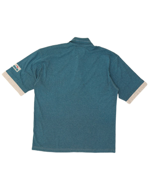 Polo Diadora Uomo Large in cotone color block grigio