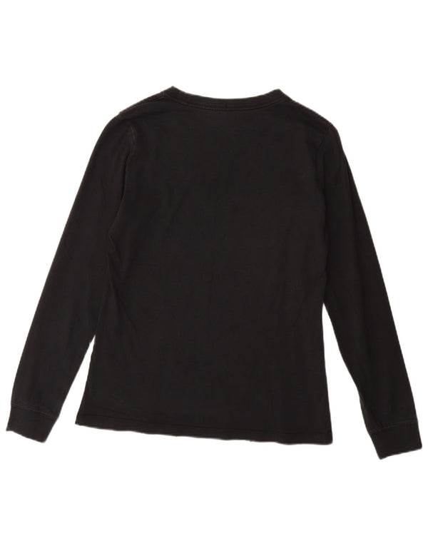 Top grafico NIKE da donna a maniche lunghe UK 10 piccolo nero