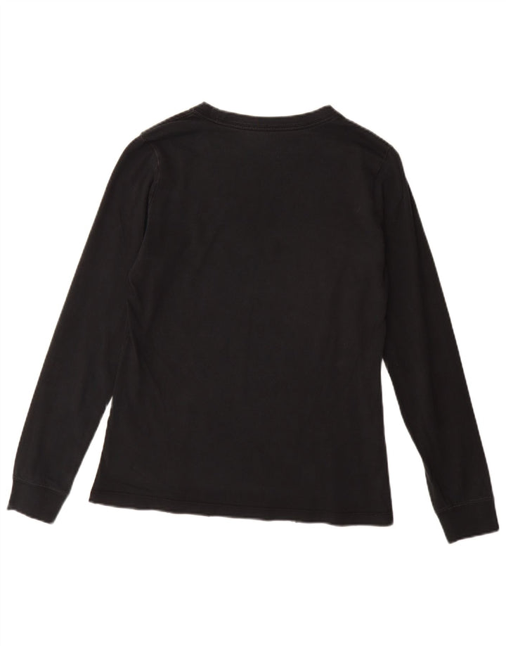 Top grafico NIKE da donna a maniche lunghe UK 10 piccolo nero