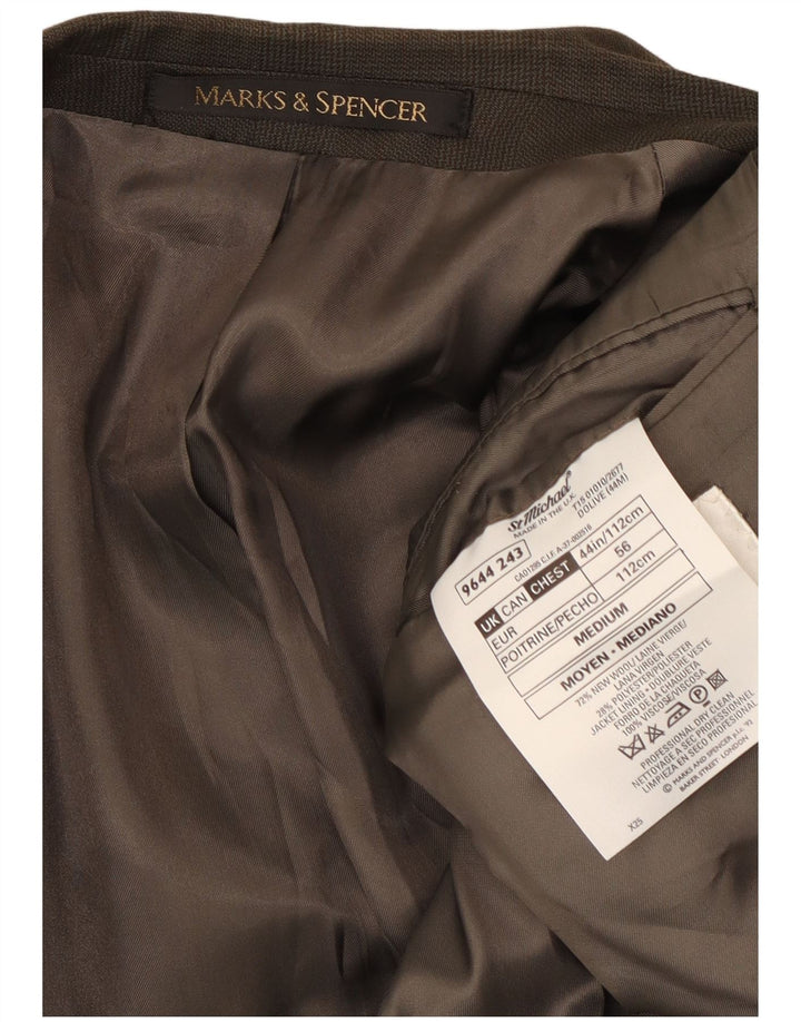 Giacca blazer doppiopetto da uomo Marks & Spencer UK 44 XL a quadri verdi