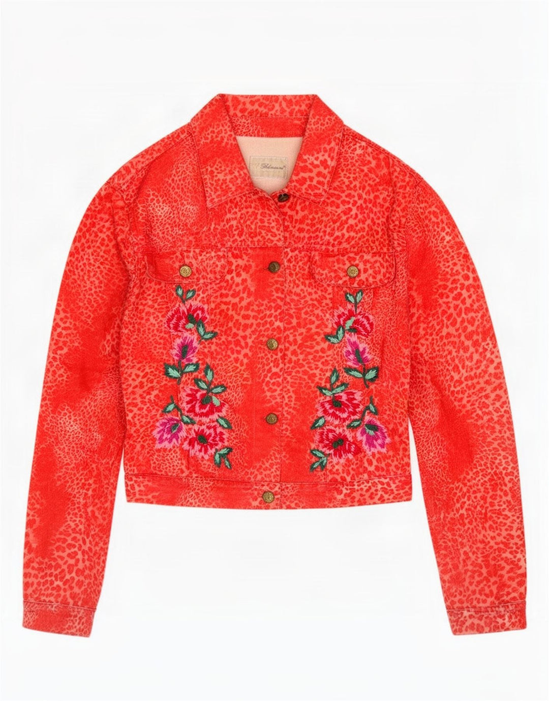Giacca Jeans Donna Blumarine IT 40 Small Red Stampa Animalier