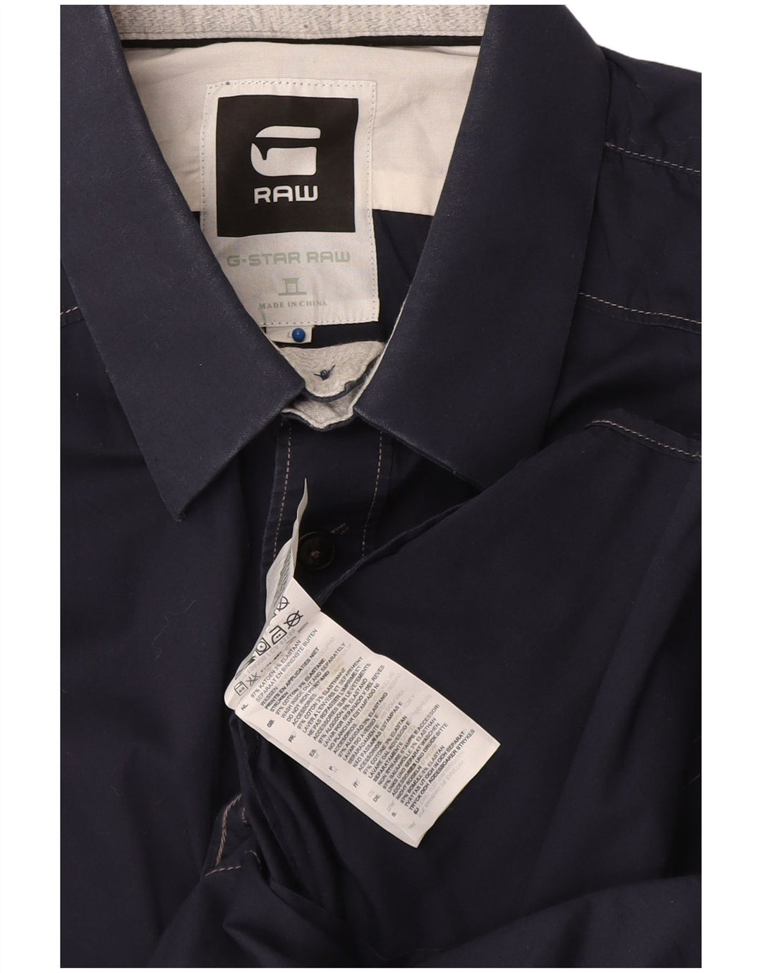 Camicia a maniche corte da uomo G-Star grande in cotone blu navy