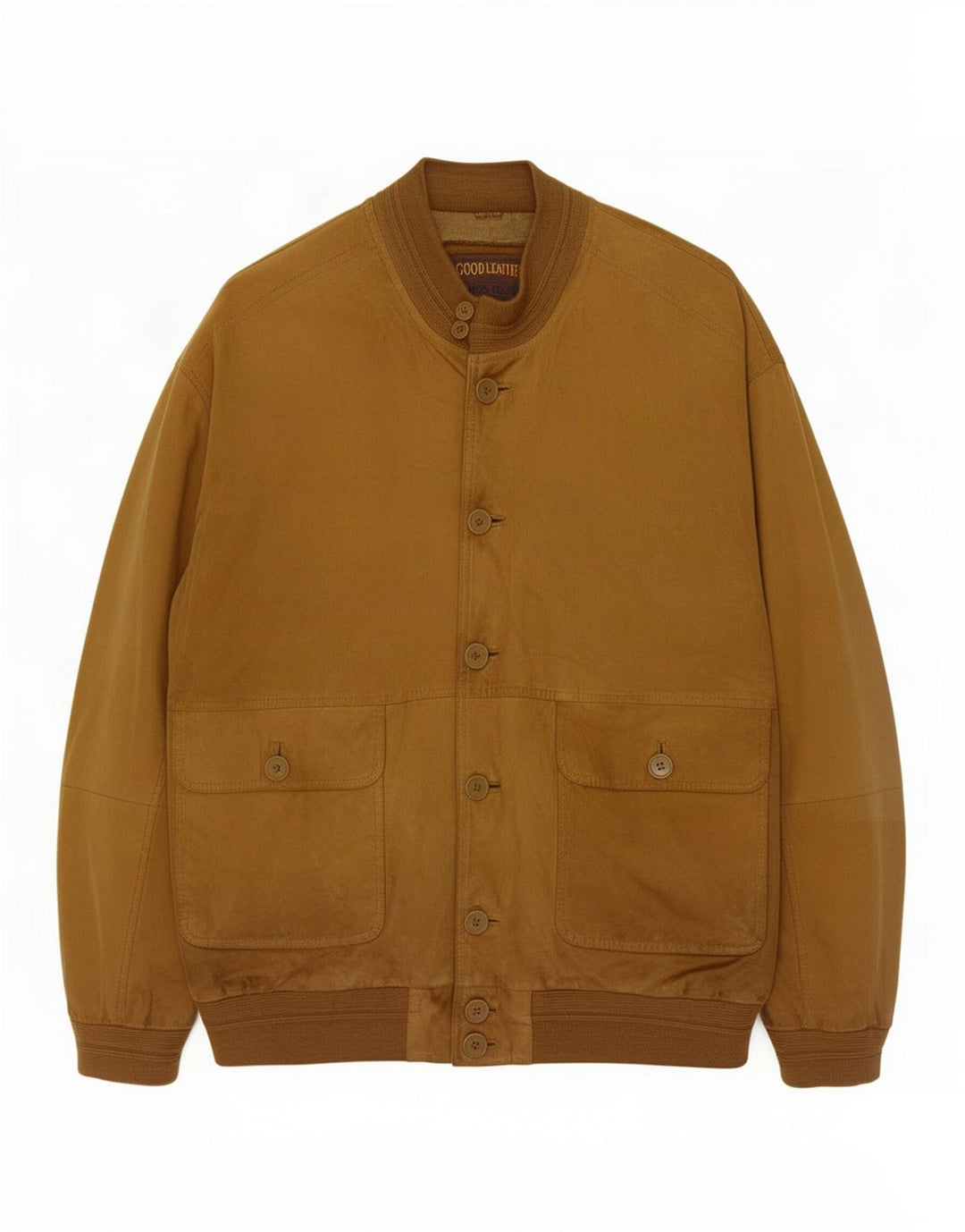 Giubbotto bomber in pelle scamosciata da uomo James Dillon UK 42 XL in pelle marrone