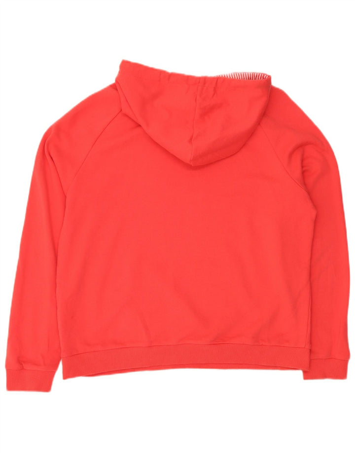 JOULES maglione con cappuccio oversize da donna UK 14 grande cotone rosso