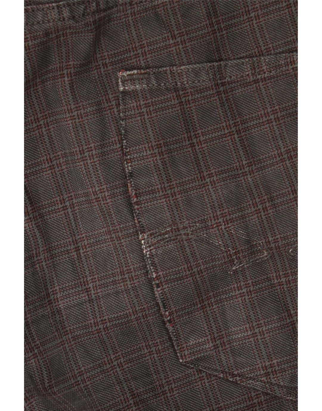 Pantaloni Casual Dritti Uomo Trussardi W36 L32 A Quadri Grigi