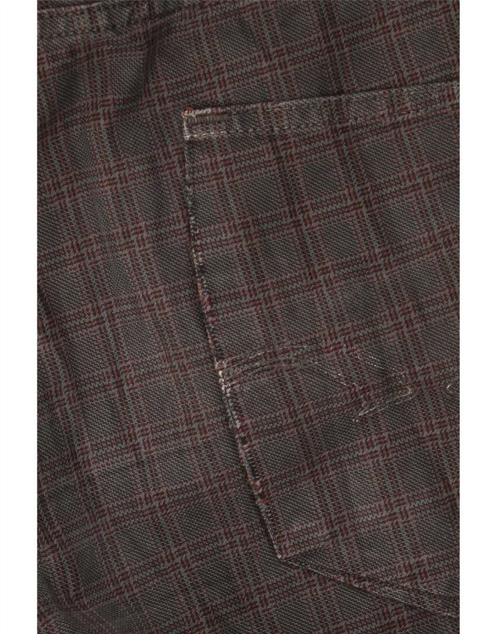 Pantaloni Casual Dritti Uomo Trussardi W36 L32 A Quadri Grigi