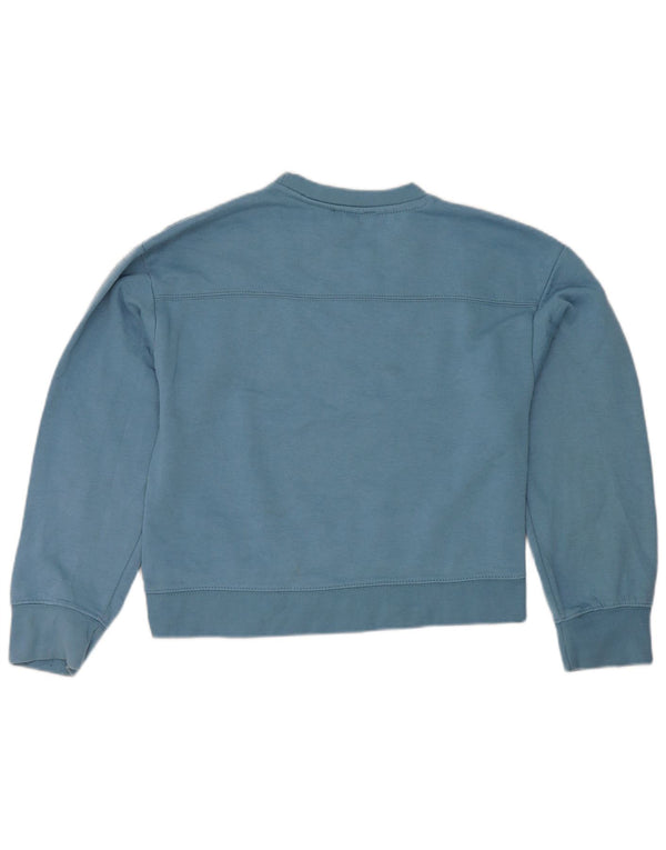 Felpa corta da donna Zara UK 10 piccola blu poliestere