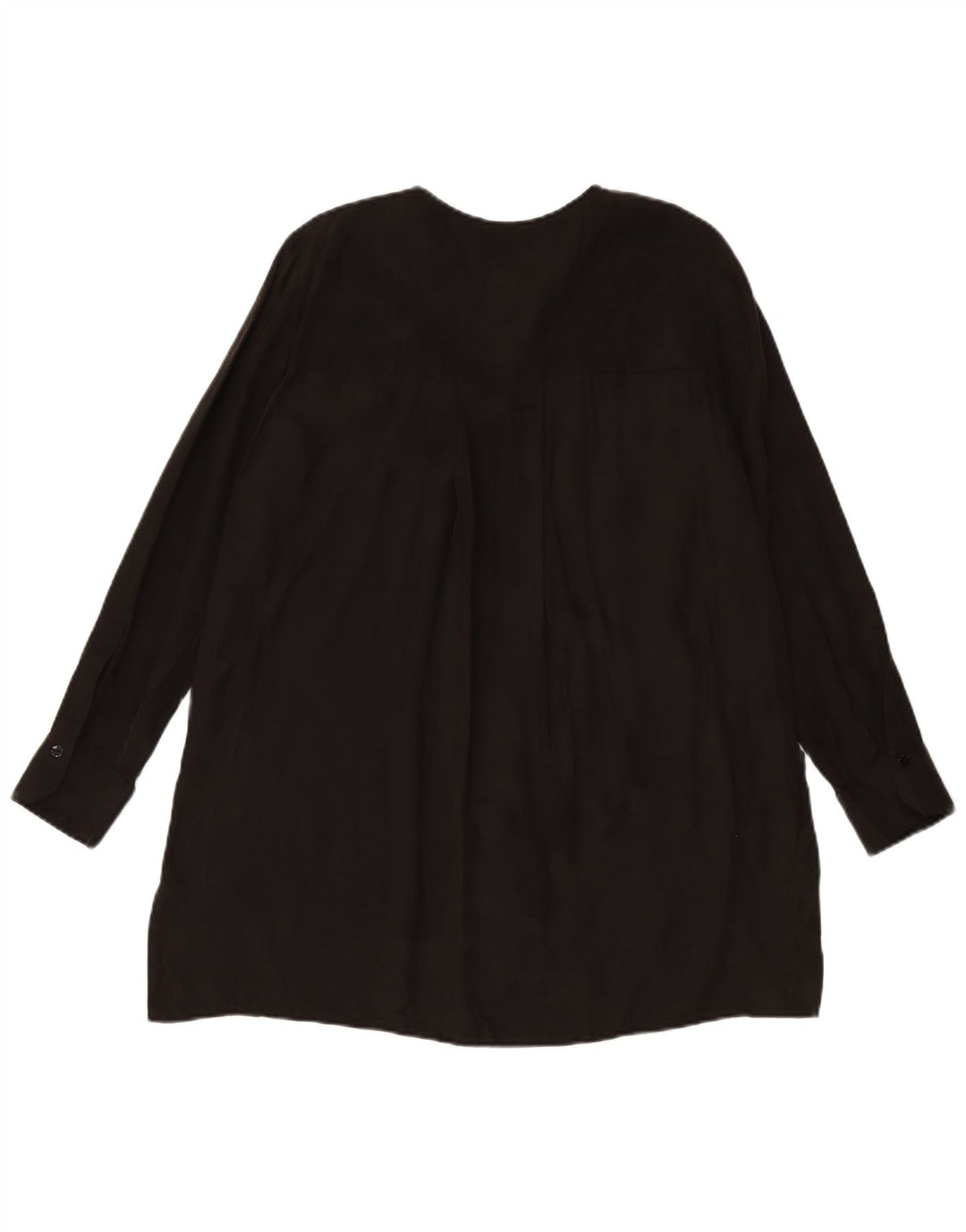 MASSIMO DUTTI Womens Oversized Shirt Dress EU 38 Small Black Cupro
