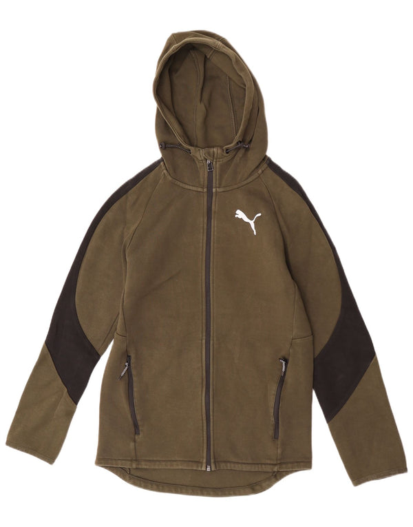Felpa con cappuccio e zip da uomo Puma Small Khaki Colourblock