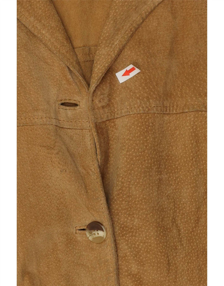 Soprabito vintage da donna in pelle scamosciata IT 44 in pelle beige medio