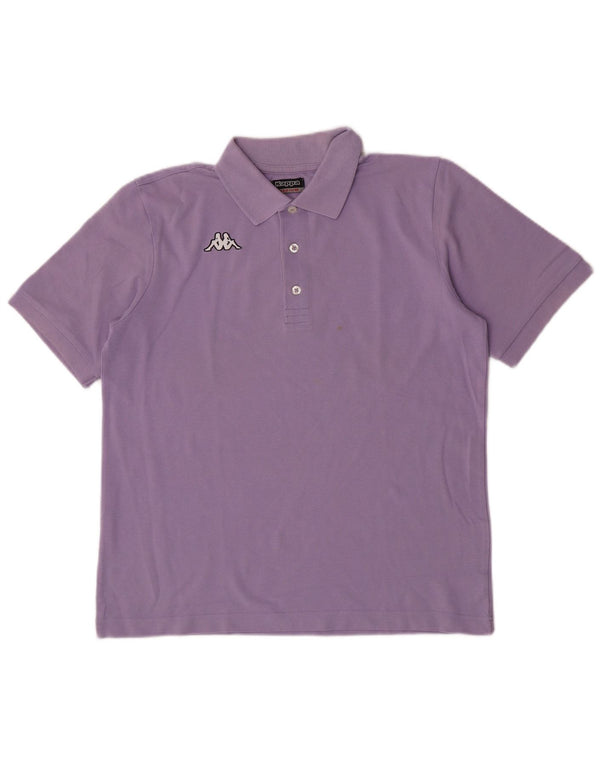 Polo Kappa da uomo in cotone viola medio