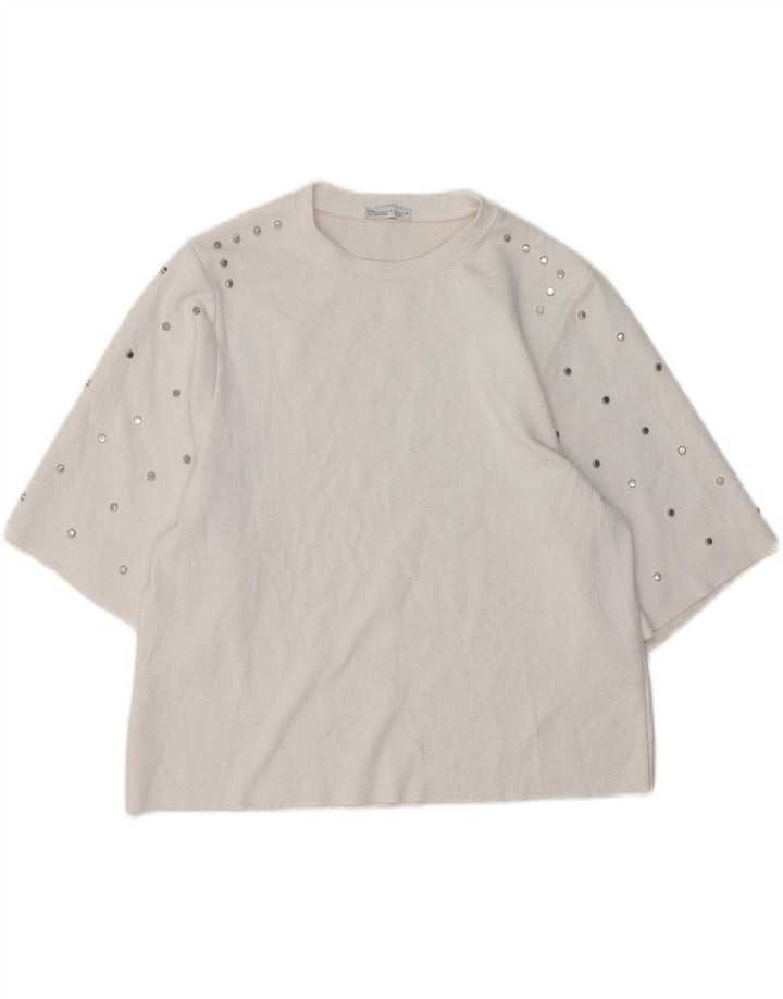 Camicetta Zara Da Donna Top UK 10 Piccola Bianca