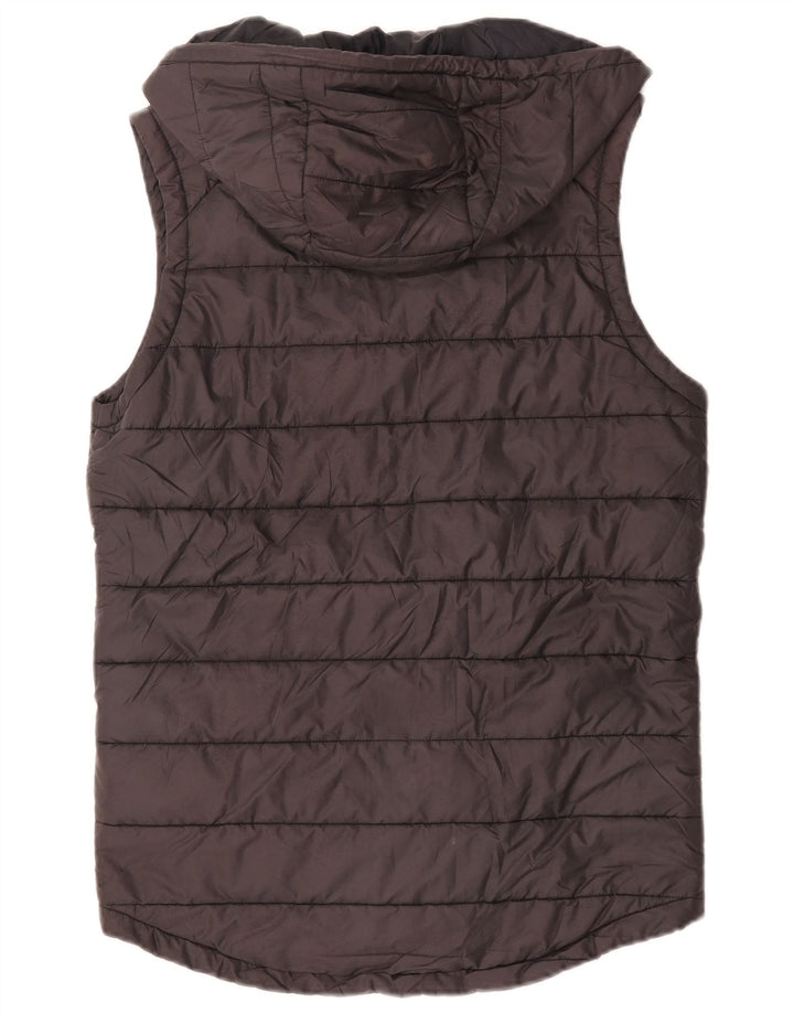 Gilet imbottito con cappuccio Nike da uomo UK 36 piccolo poliestere nero