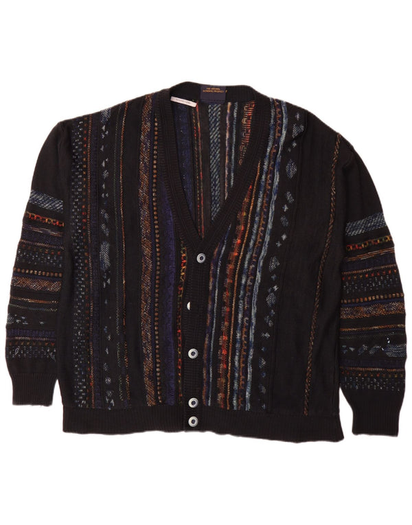 Maglione cardigan da uomo Greenfield IT 52 Grande classico a righe blu navy