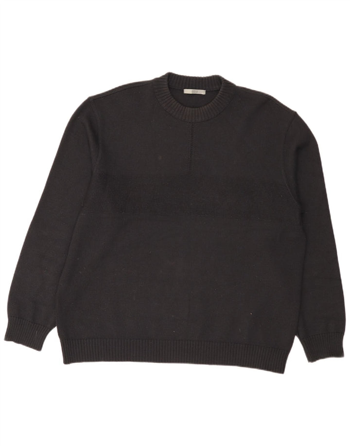 Maglione maglione girocollo da uomo Marks & Spencer grande acrilico blu navy