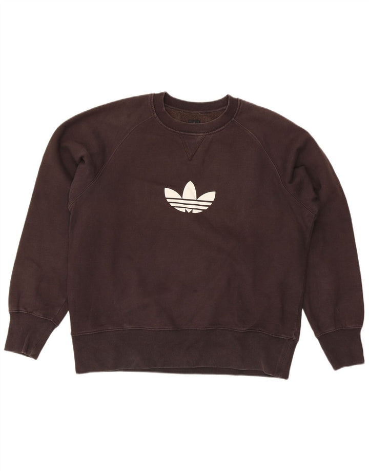 Felpa grafica da uomo Adidas Jumper XL in cotone marrone