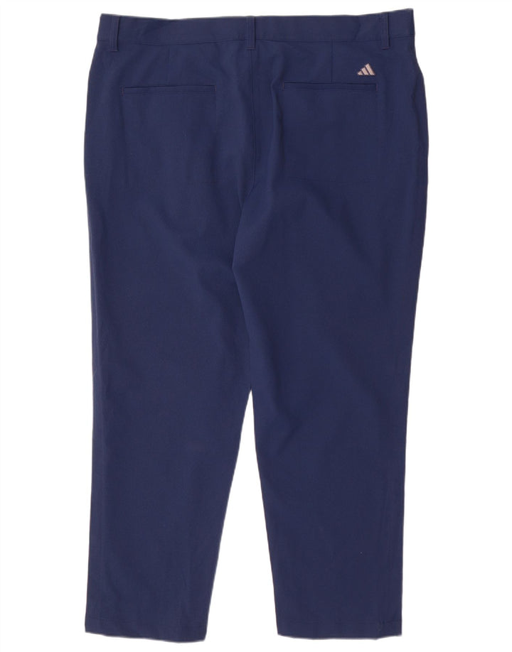 Pantaloni chino pegged da uomo Adidas W38 L28 poliestere blu navy