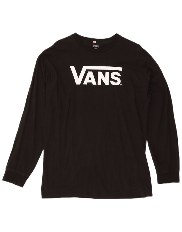 Vans Maglietta grafica da uomo a maniche lunghe grande in cotone nero