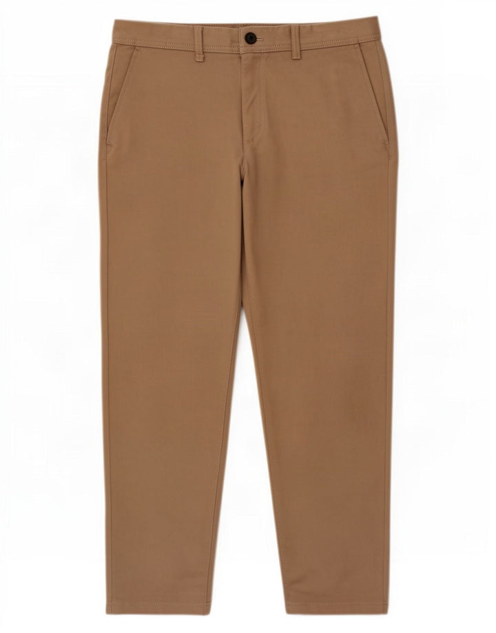 Pantaloni chino slim da uomo Zara EU 42 Large W32 L28 Poliestere beige